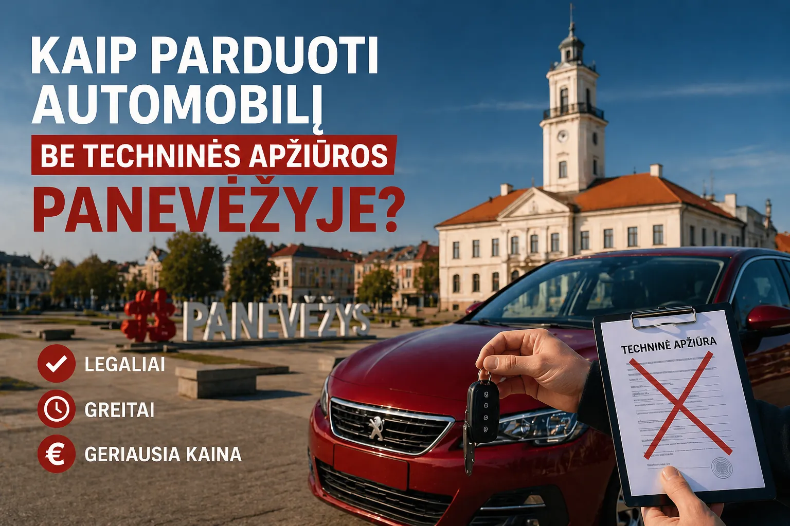 Automobilio pardavimas be techninės apžiūros Panevėžyje