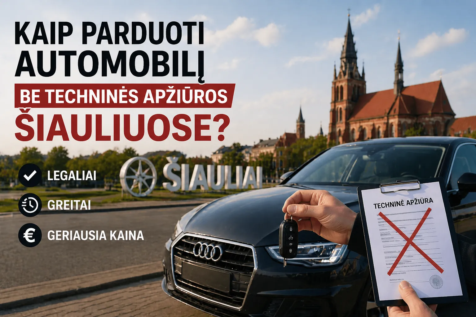 Automobilio pardavimas be techninės apžiūros Šiauliuose