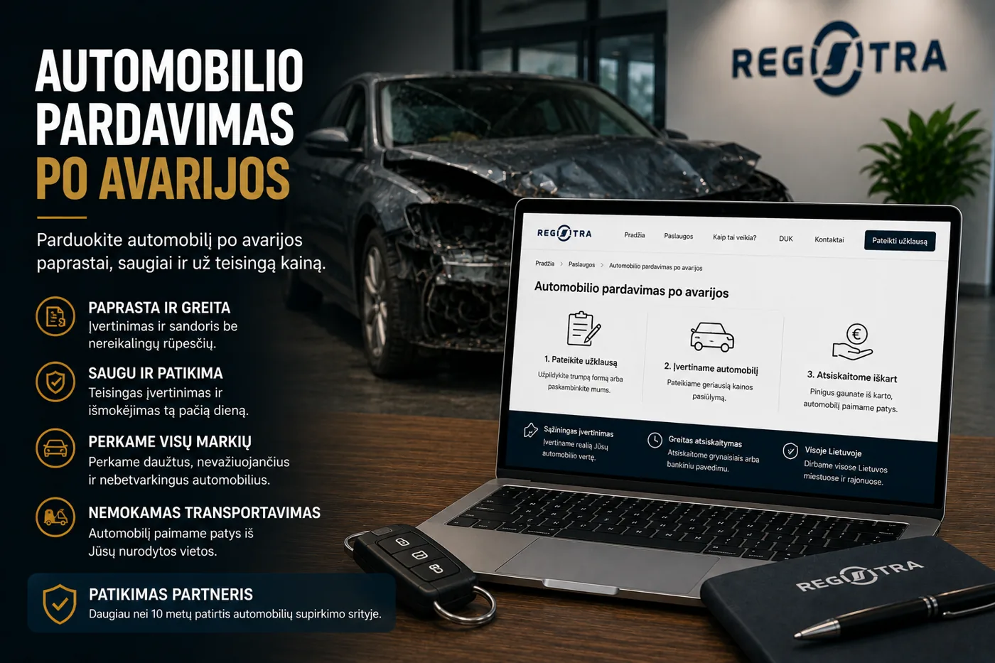 automobilis po avarijos
