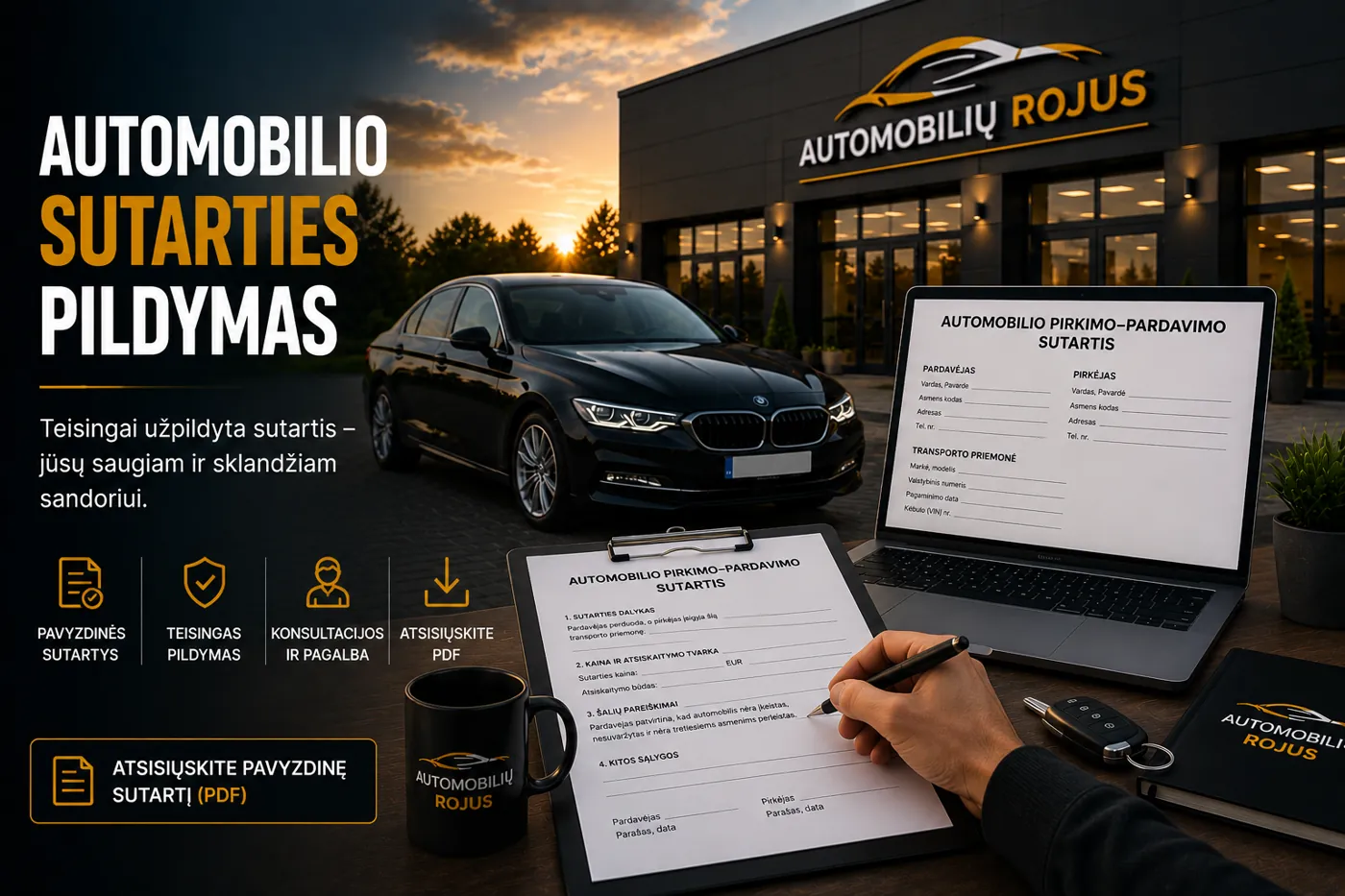 automobilio sutarties pildymas - auto